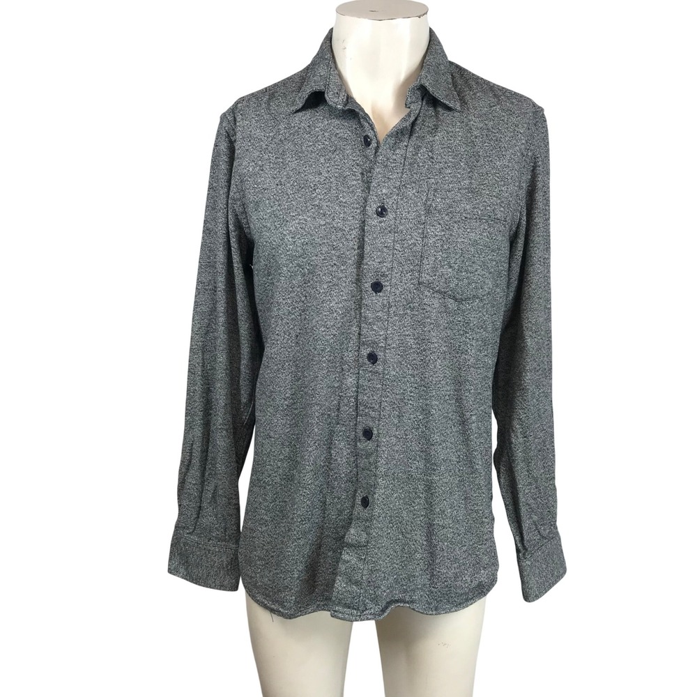 Grayers‎ Heritage Flannels Mens Medium Grey Salt and Pepper Cotton Button Down
